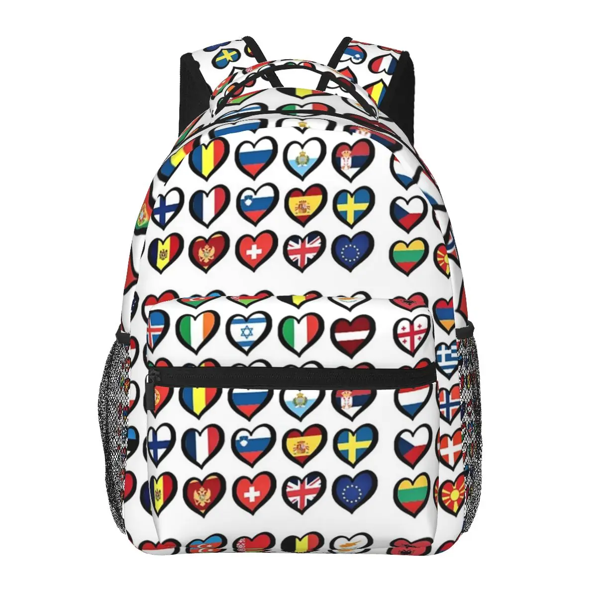 

Eurovision Song Contest Flags Hearts Backpacks Boys Girls Bookbag Children School Bags Cartoon Laptop Rucksack Shoulder Bag