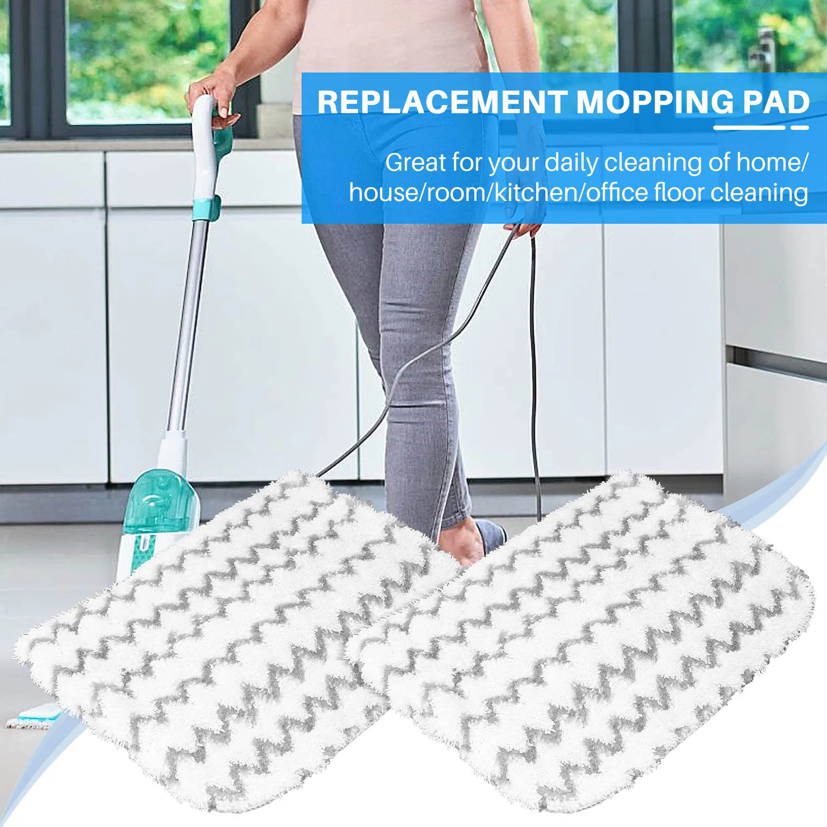 ABZC-4 PCS Replacement Pads Accessory For Shark Steam Mop S1000, S1000A, S1000C, S1000WM, S10001C, Dirt Grip Pads, Microfiber Wa