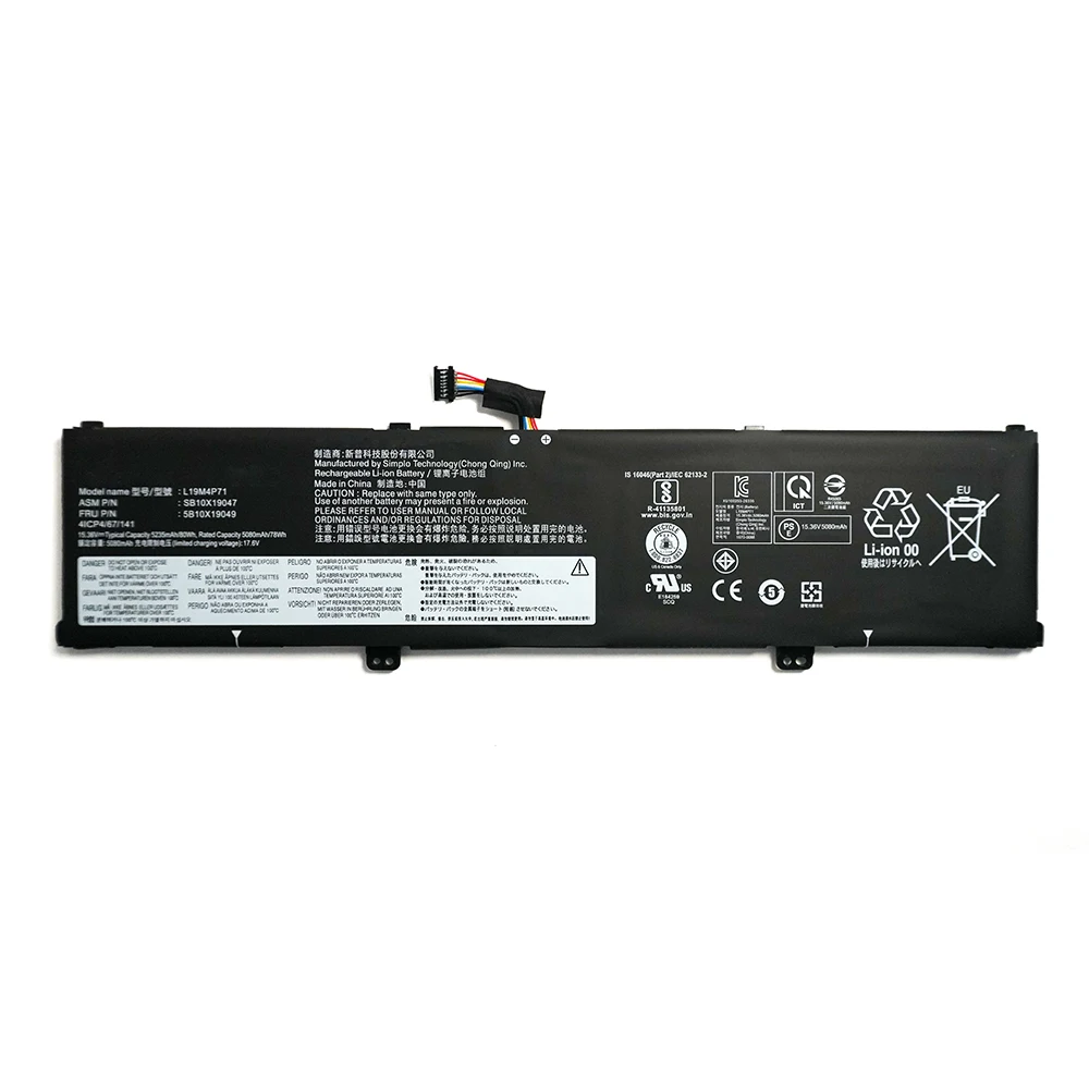 7XINbox L19M4P71  L19C4P71 L19L4P71 15.36V 80Wh 5235mAh Original Laptop Battery For ThinkPad P1 X1 Extreme Gen 3rd Series