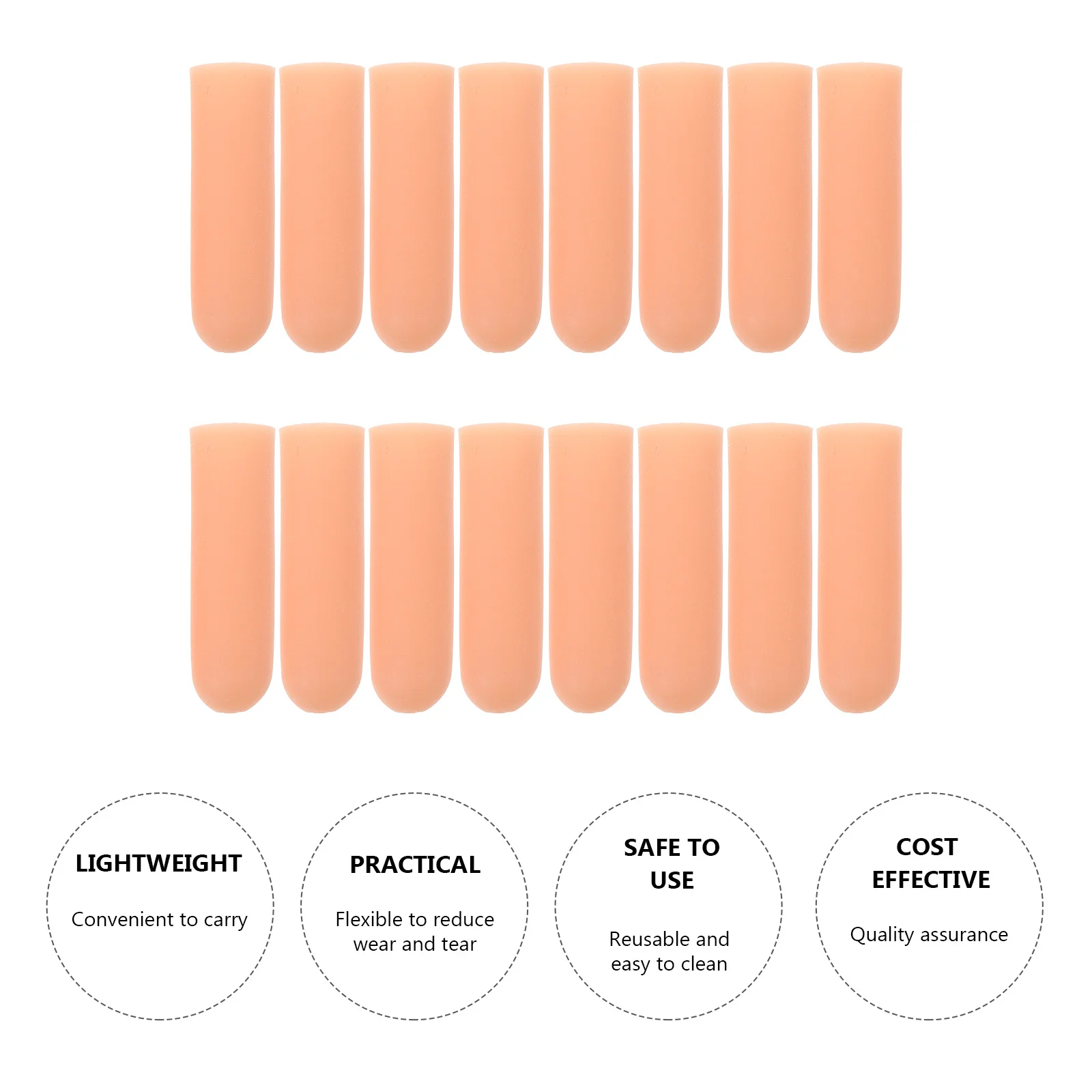 

8Pairs Silicone Finger Protection Covers Anti-Wear Anti-Cutting Reusable Durable Finger Sleeves for Construction Gardening