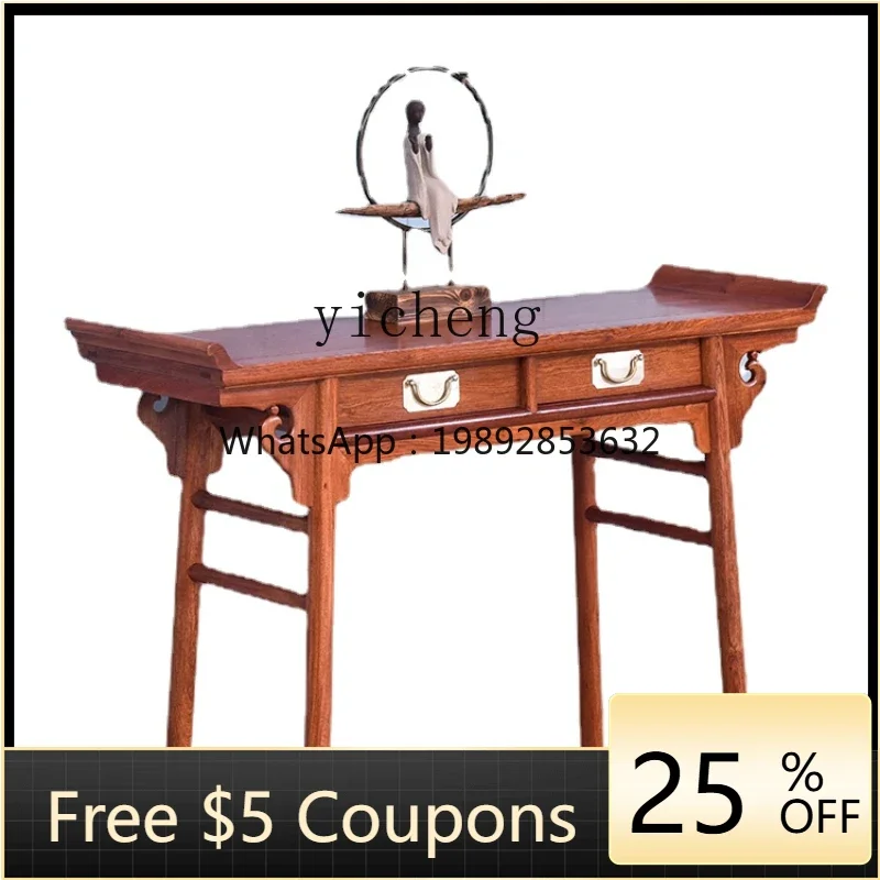 b19 Rosewood Furniture Myanmar Rosewood Warped Head a Long Narrow Table Solid Wood Chinese Console Tables Simple