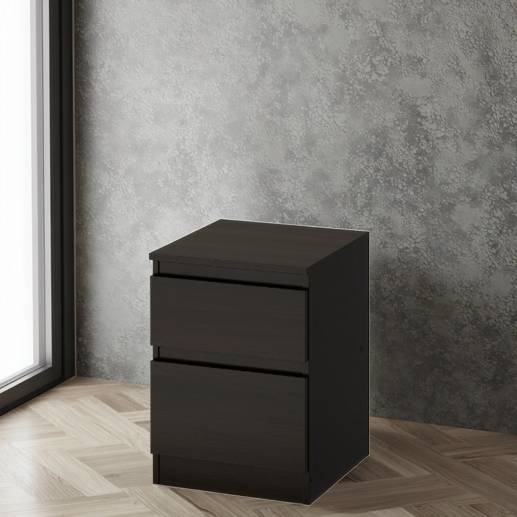 Z DU'S Modern Solid Wood Bedside Table. Double-drawer Vertical Structure, Stable And Firm, Exquisite And ElegantZ