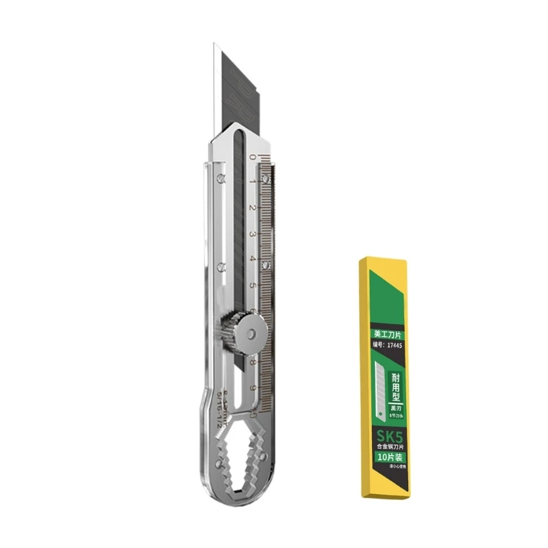 Box Cutter Utility Cutter, Heavy Duty Stainless Steel Retractable Box Cutter for Cardboards, Box and Cartons