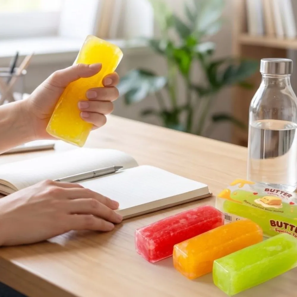 Slushy Texture Butter Stick Squishy Toy Anxiety Relief Moldable Sensory Stress Stick Funny Comfortable Butter Stick Squeeze Toy