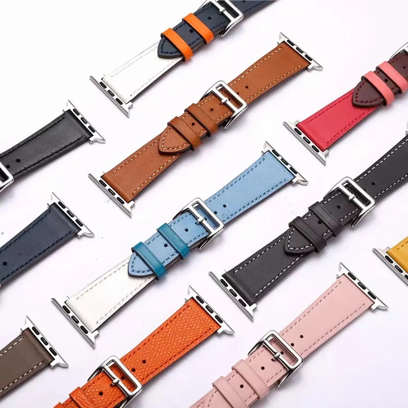 Leather strap For Apple watch band 44mm 45mm 41mm 40mm 42mm 38mm Accessorie wristband correa bracelet iWatch series 3 4 5 6 SE 7