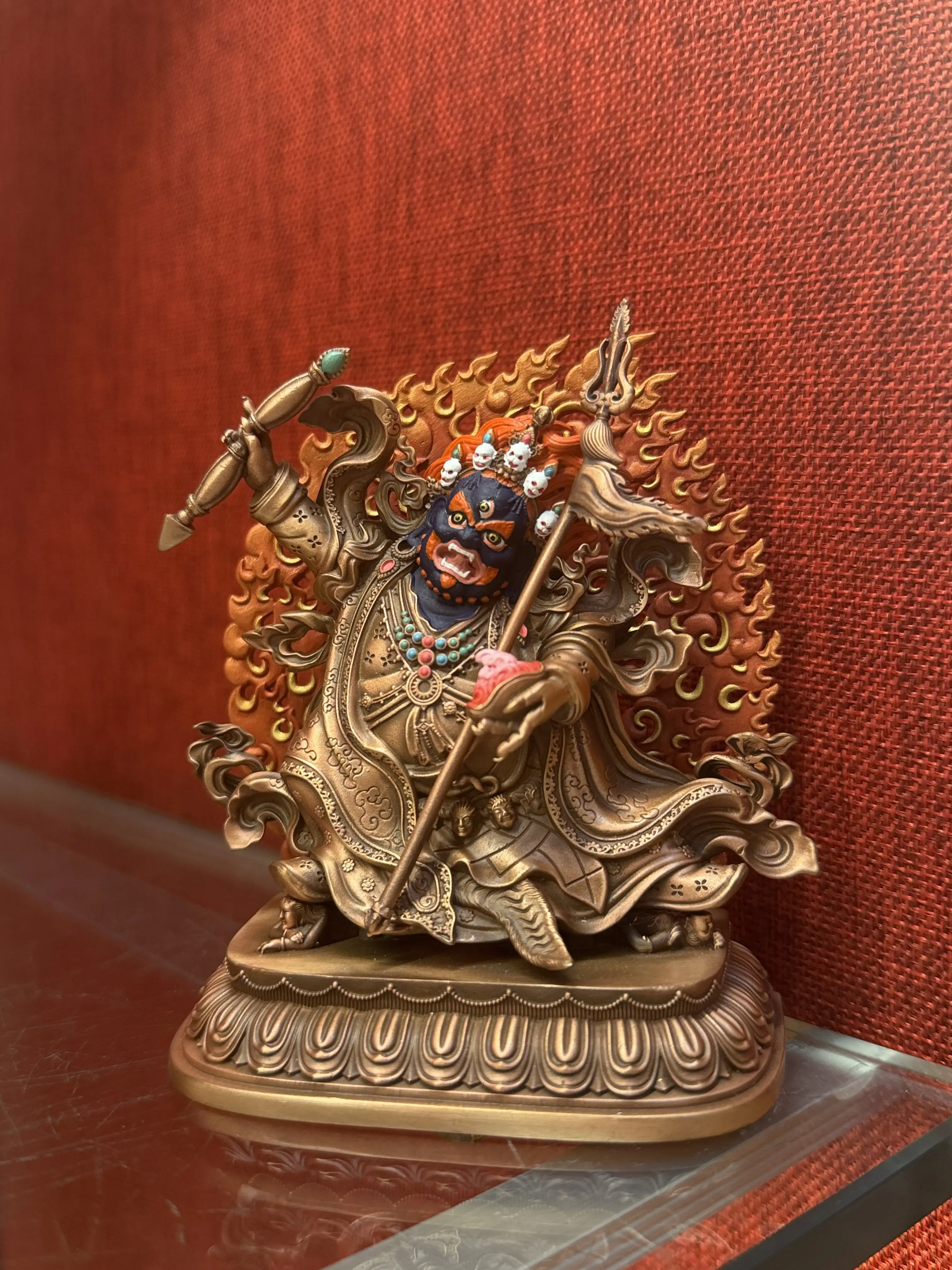 Tsoda Maha Gala open face Buddha statue pure copper height 10 cm