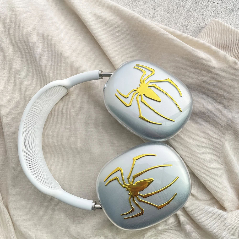 Capa transparente para apple airpods max, capa protetora anti-queda para airpods max esquerda e direita dos desenhos animados fones de ouvido capa macia funda