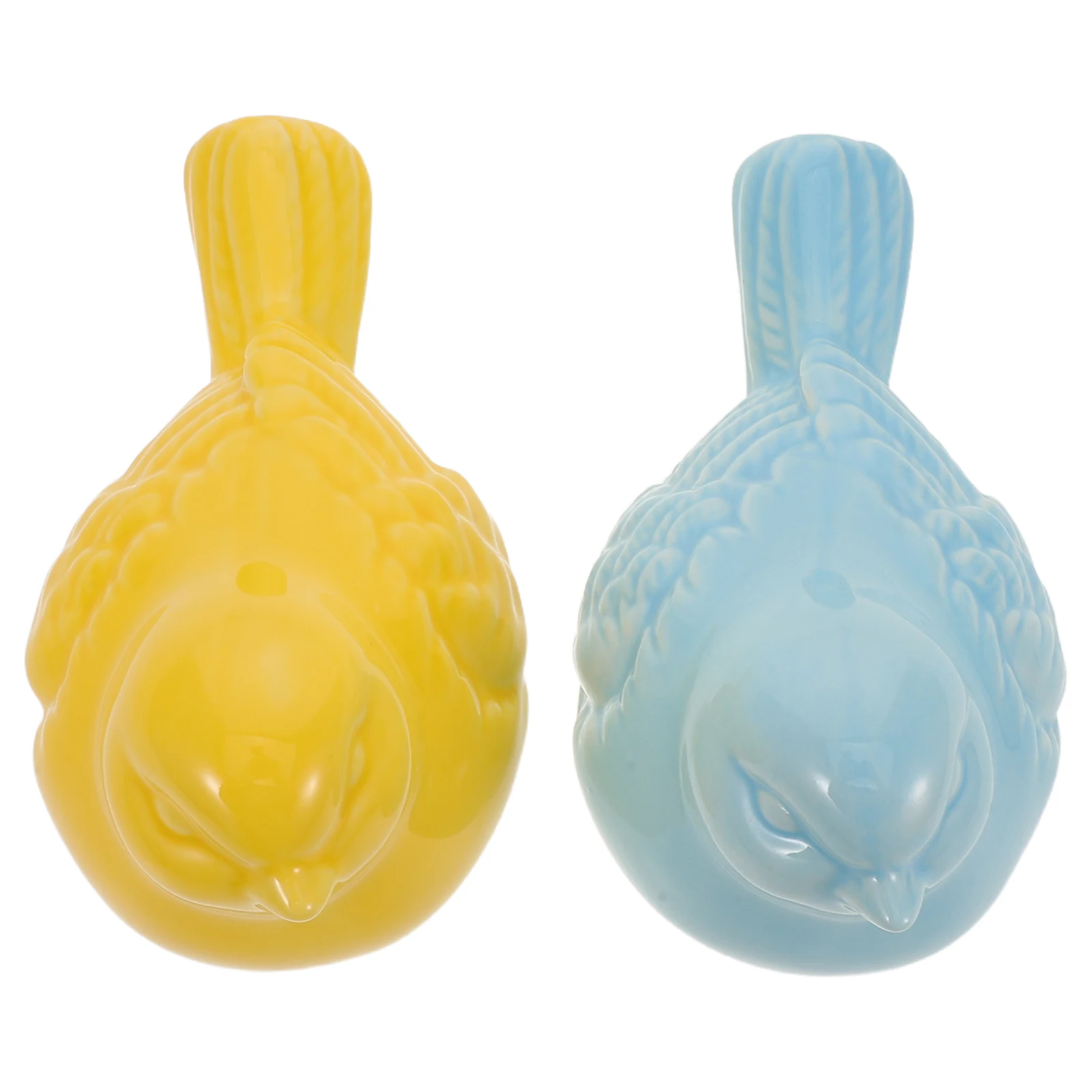 

2Pcs Golden Ceramic Bird Ornaments Elegant Home Office Decor Creative Desktop Artistry Small Ceramic Birds Bird Table Decor