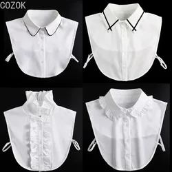 Formal False Collar Women Embroidery Faux Col Half Shirt Blouse Fake Collars Sweater Shirt Detachable Collars Accessories