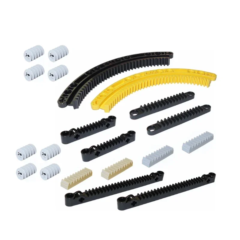 MOC Technical Gear Axle Bricks Parts Worm Rack Conector Train Car Crane Model Leduo 92693 3743 62821 Assembles Particles