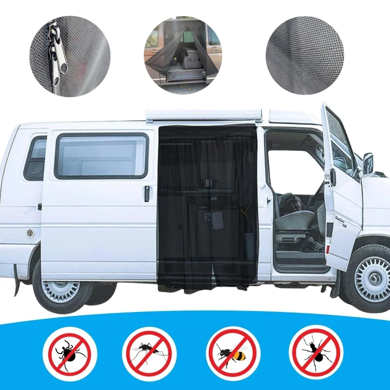 Mosquito Fly Screen Net Camper Sliding Door Magnetic Anti-Mosquito Insect Curtains For VW T5 T6 Automotive Interior Accessories