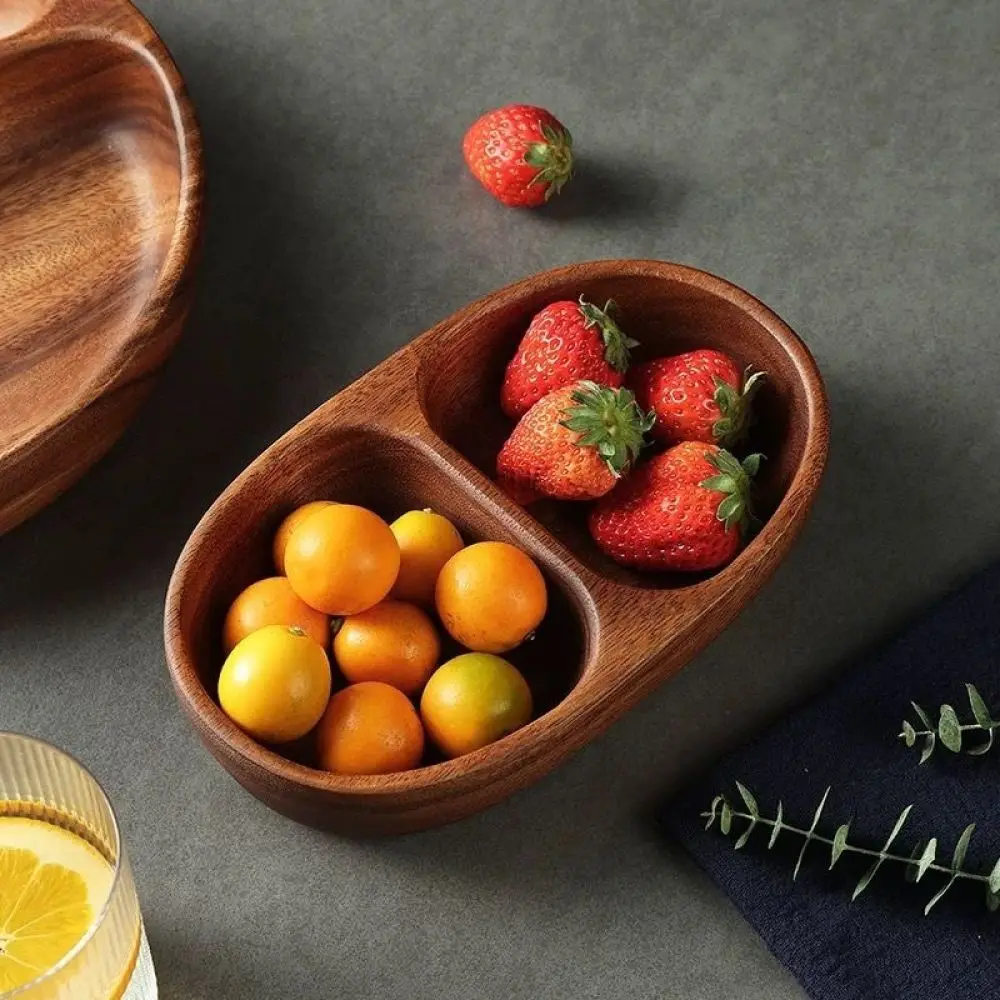 Premium Walnut Wood Serving Tray Natural Organic Boat Dish Creative Decorative Bowl For Dining Room Table Use