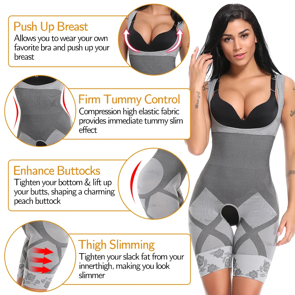 Women Shapewear Postpartum Bodysuits Corrective Underwear Slimming Full Body Shaper Waist Trainer Bodysuit Fajas Colombianas