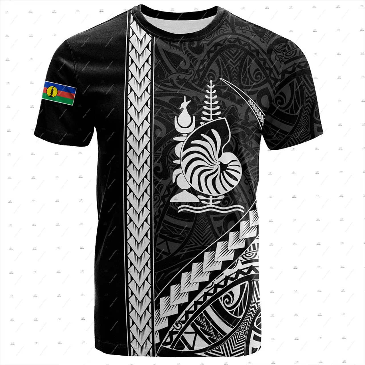 Custom Name New Caledonia French Polynesian Islands Tattoo Vintage 3DPrint Summer Casual Funny Harajuku Short Sleeve T-Shirts 0