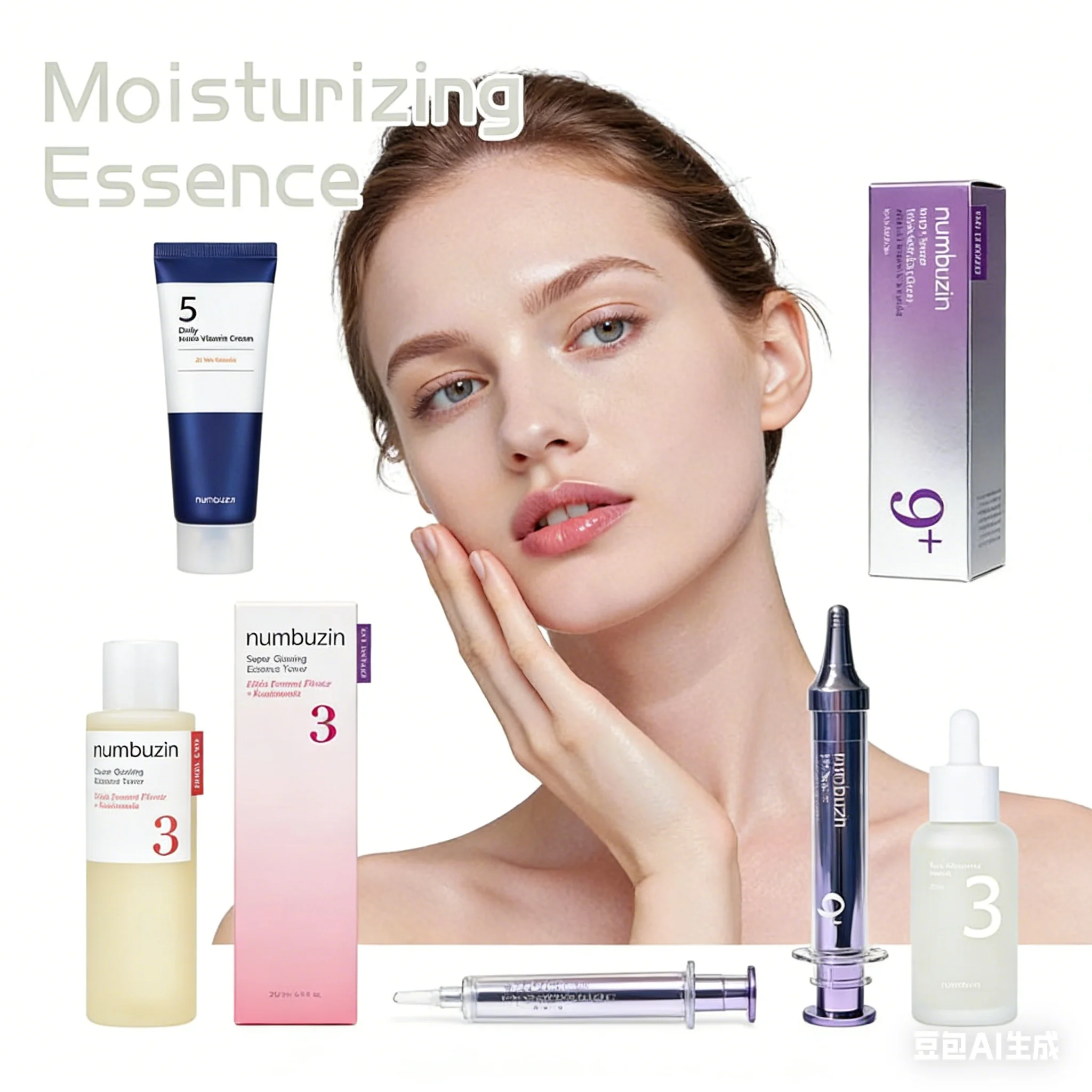 

Numbuzin Korean Skincare Set Hydration Essence Improve Skin Lifting Facial Cream Super Glowing Vitamin Boosting Essential Toner