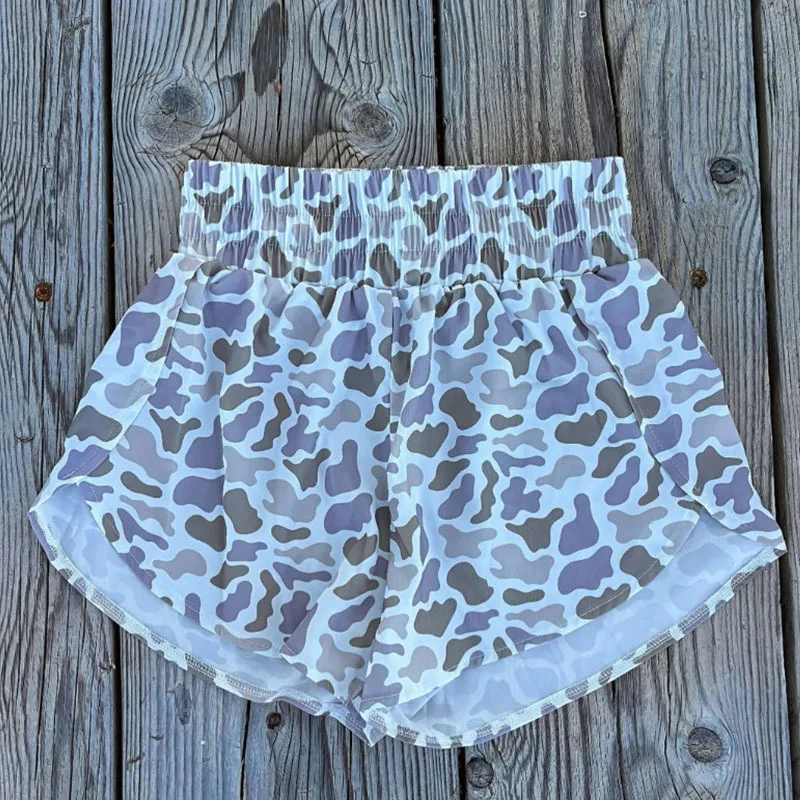 Women's Fashion International Station Shorts High Elastic Waist Digital Print Multi-color Short Pants