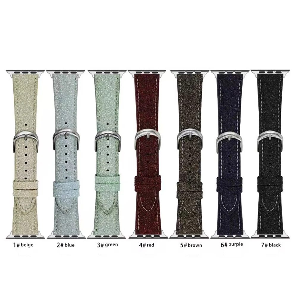 PU Leather Band For Apple Watch Strap 49mm 46mm 45mm 41mm 44mm 42mm Starry Sport Bracelets Wristband iWatch Series 10 9 8 7 6 5