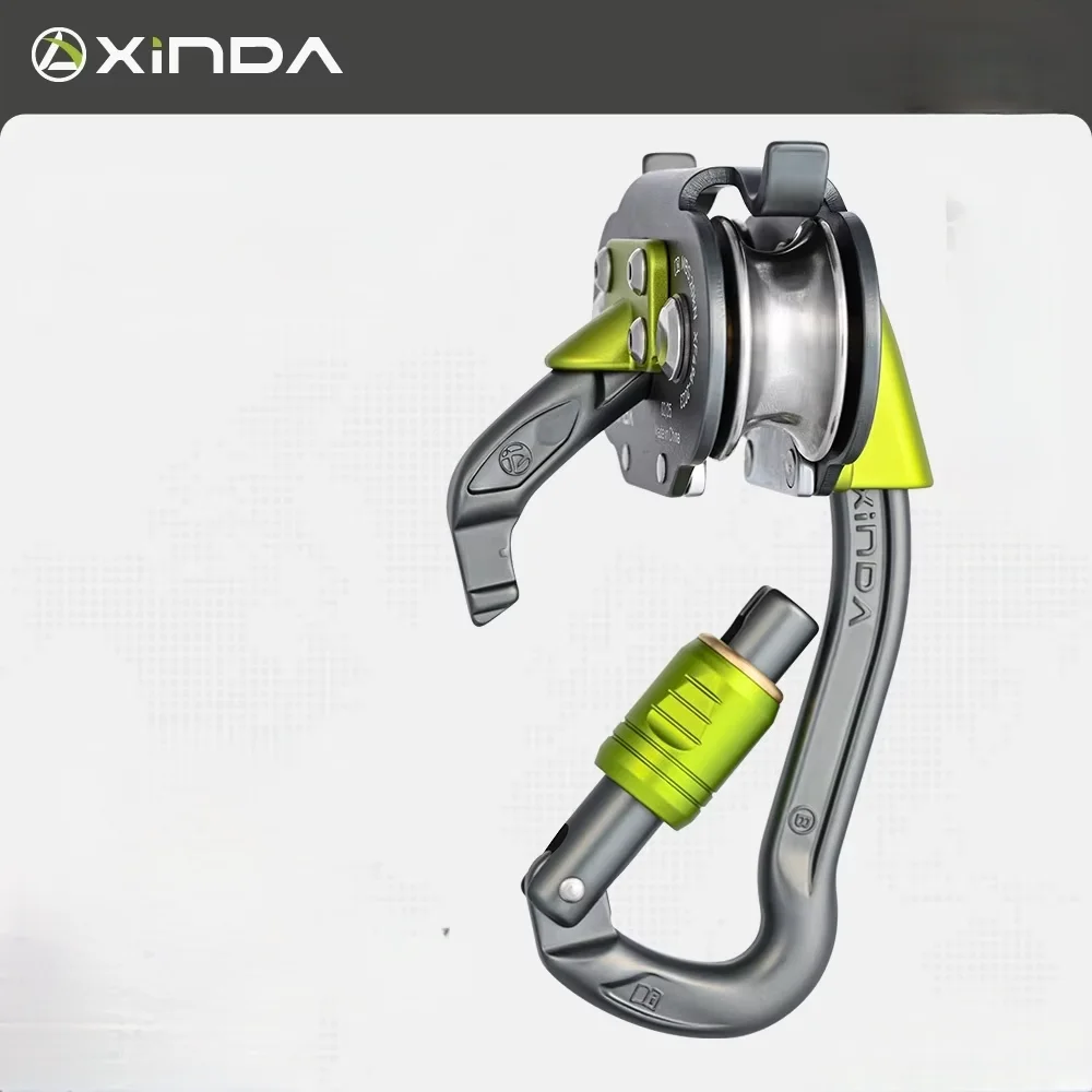Xinda Retractable Fall Arrester Double Ball Bearing Carabiner Double Pulley Crossing Steel Cable 200 Breaking Fall Protection