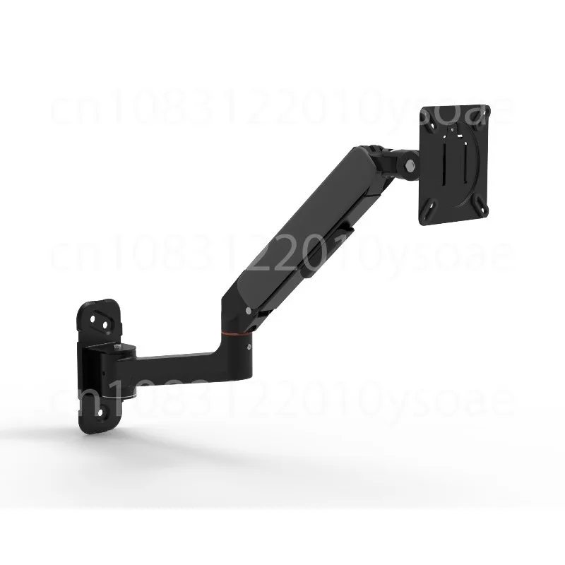 Wall Mount Aluminum Alloy Gas Spring Monitor Arm, Single Dual Screen Universal Adjustable Retractable Bracket
