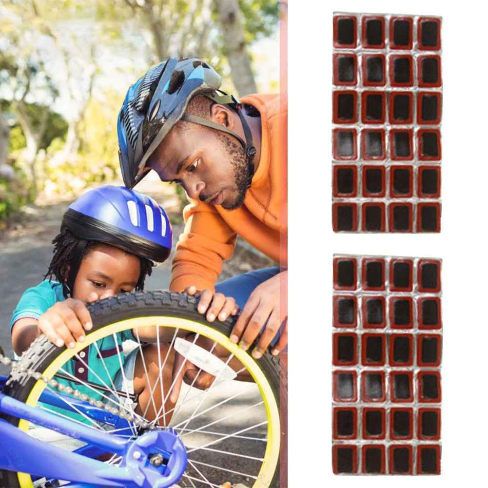 

48pcs Bike Tire Repair Rubber Puncture Patch Glue-free Bicycle Tyre Repair Tool Rubber Cycling Riding Tire Tapes