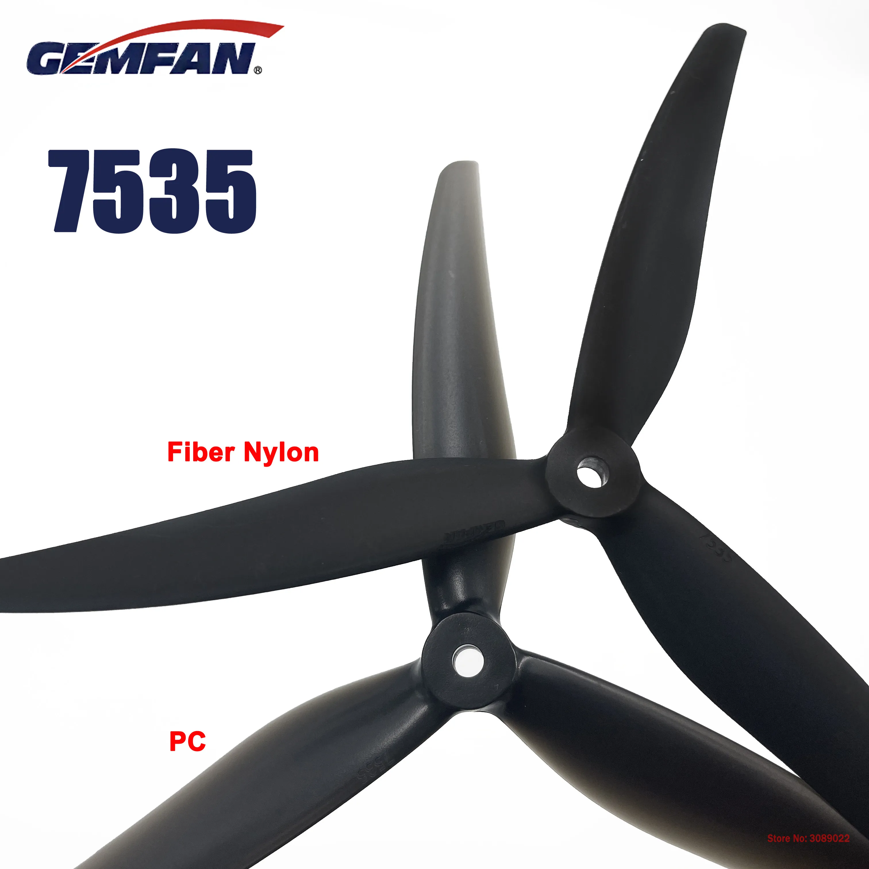 Gemfan Cinelifter 7535 7.5X3.5X3 3-Blade Glass Fiber Nylon / PC Propeller For FPV Freestyle X-Class Cinelifter Macro Quad Drones