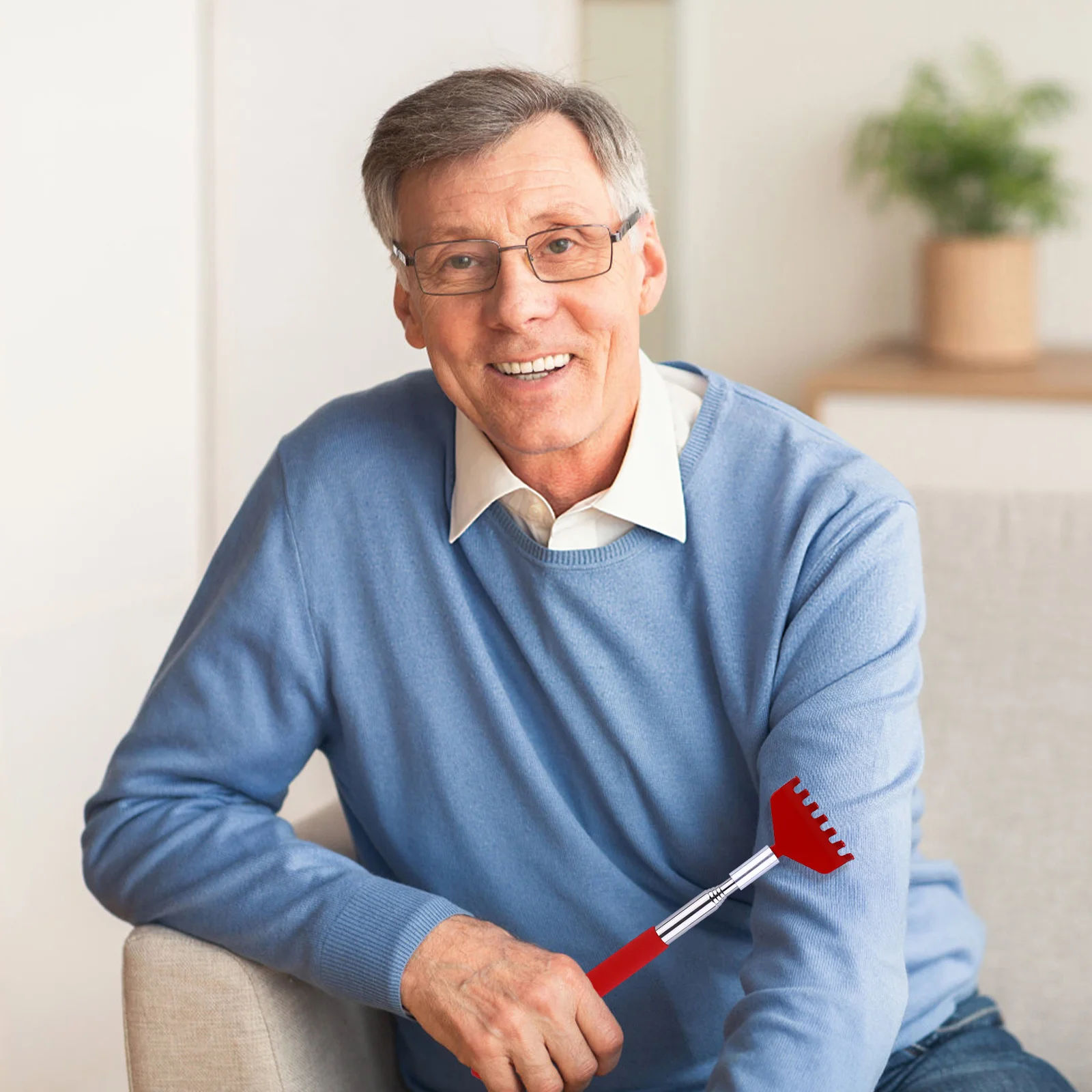 Pencakar Punggung Teleskopik Stainless Steel Jangkauan Jauh, Pereda Gatal Efisien, Pencakar Cakar Retractable, Pemijat Tubuh Portabel