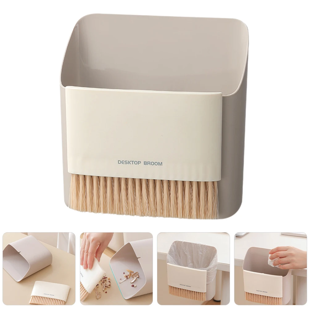 

Little Mini Broom Dustpan Set Plastic Desktop with Multifunction Small Nylon and