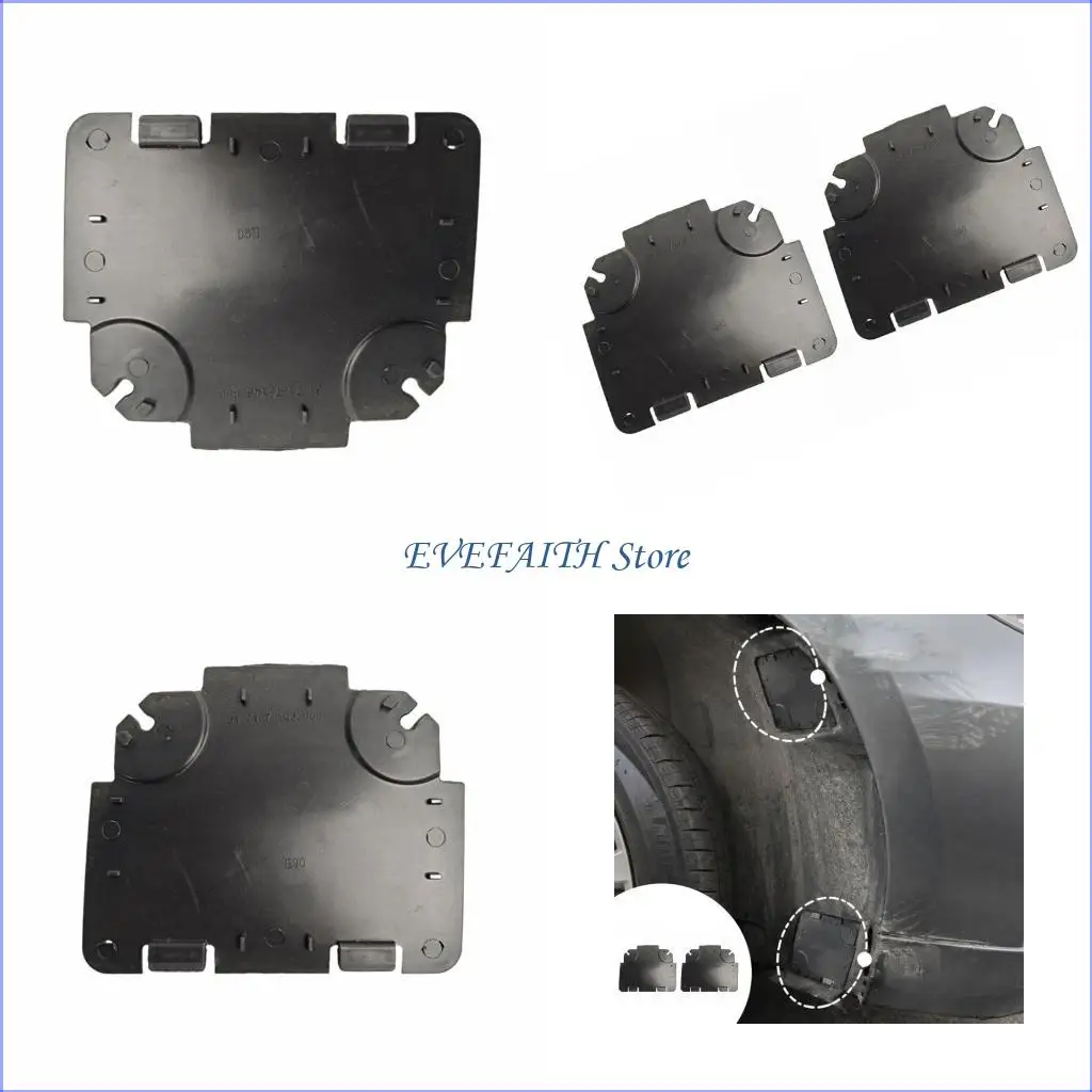 124B Black Front Wheel Liner Service Cover Panel 51717143850 for E90, In Opening Replacement with Shown Code and 16.5 x 13.7