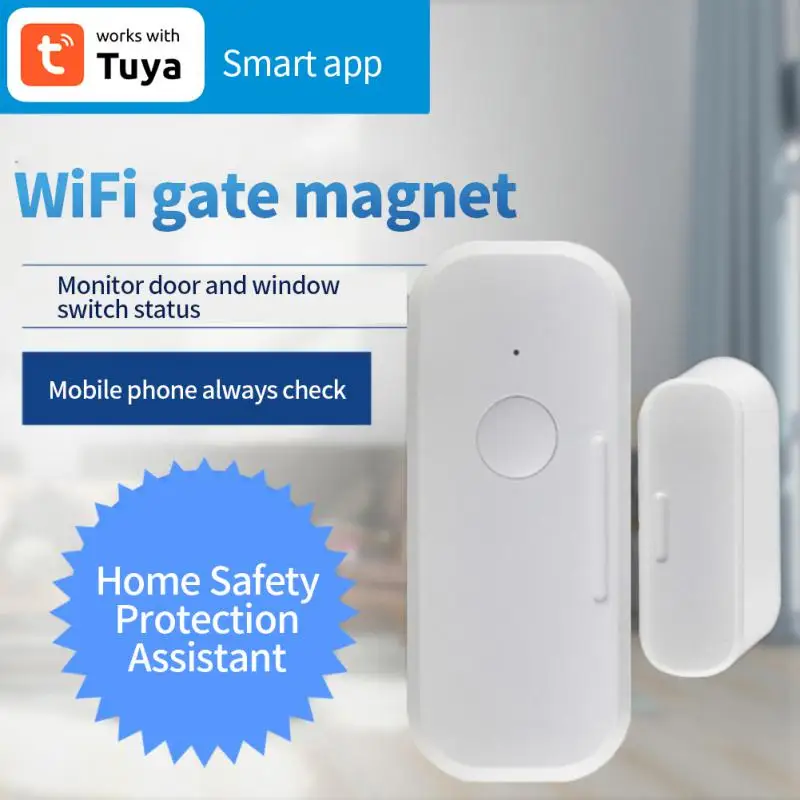 Wifi Window Sensor Tuya Smart Wifi Work With Home Alexa Easy Install Independence Alert Scene 90db Siren Wifi Door Sensor