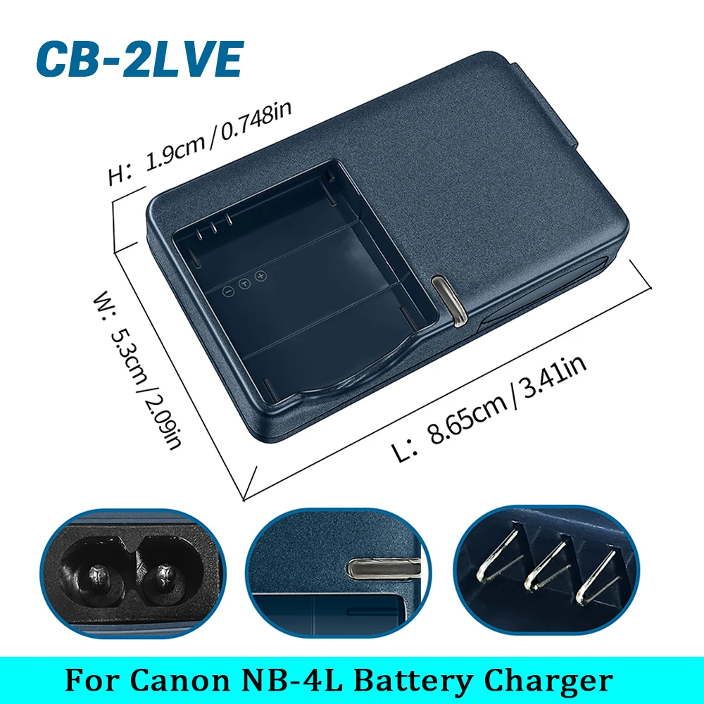 CB-2LVE CB-2LV Battery Charger for Canon NB-4L Battery SD30 SD40 SD200 SD300 SD400 SD430 SD450 SD600 SD630 SD750 SD780 IS