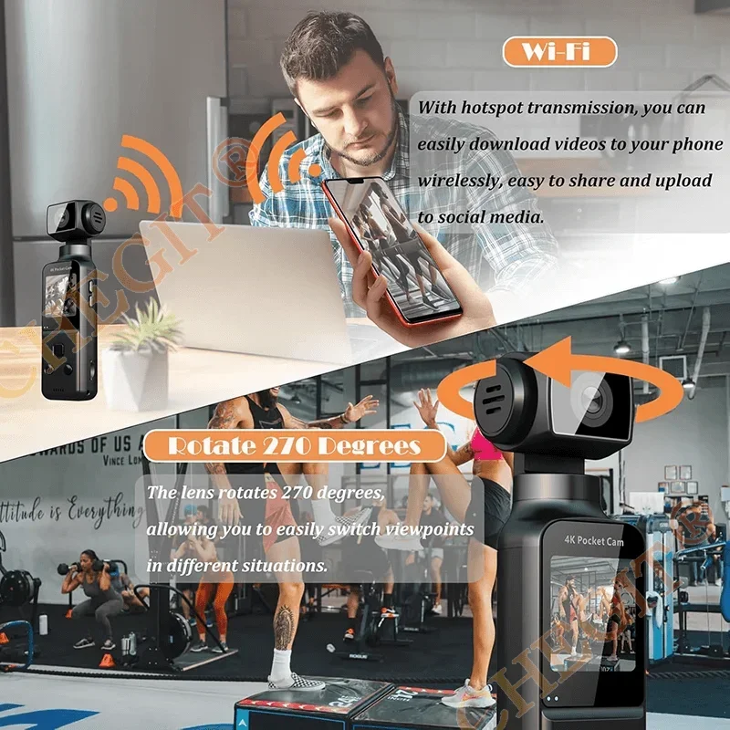 1.33 بوصة شاشة LCD جيب 5K/4K الترا HD EISAction كاميرا الدورية لين واي فاي سجل في الهواء الطلق DV الرياضة الدراجات النارية كام