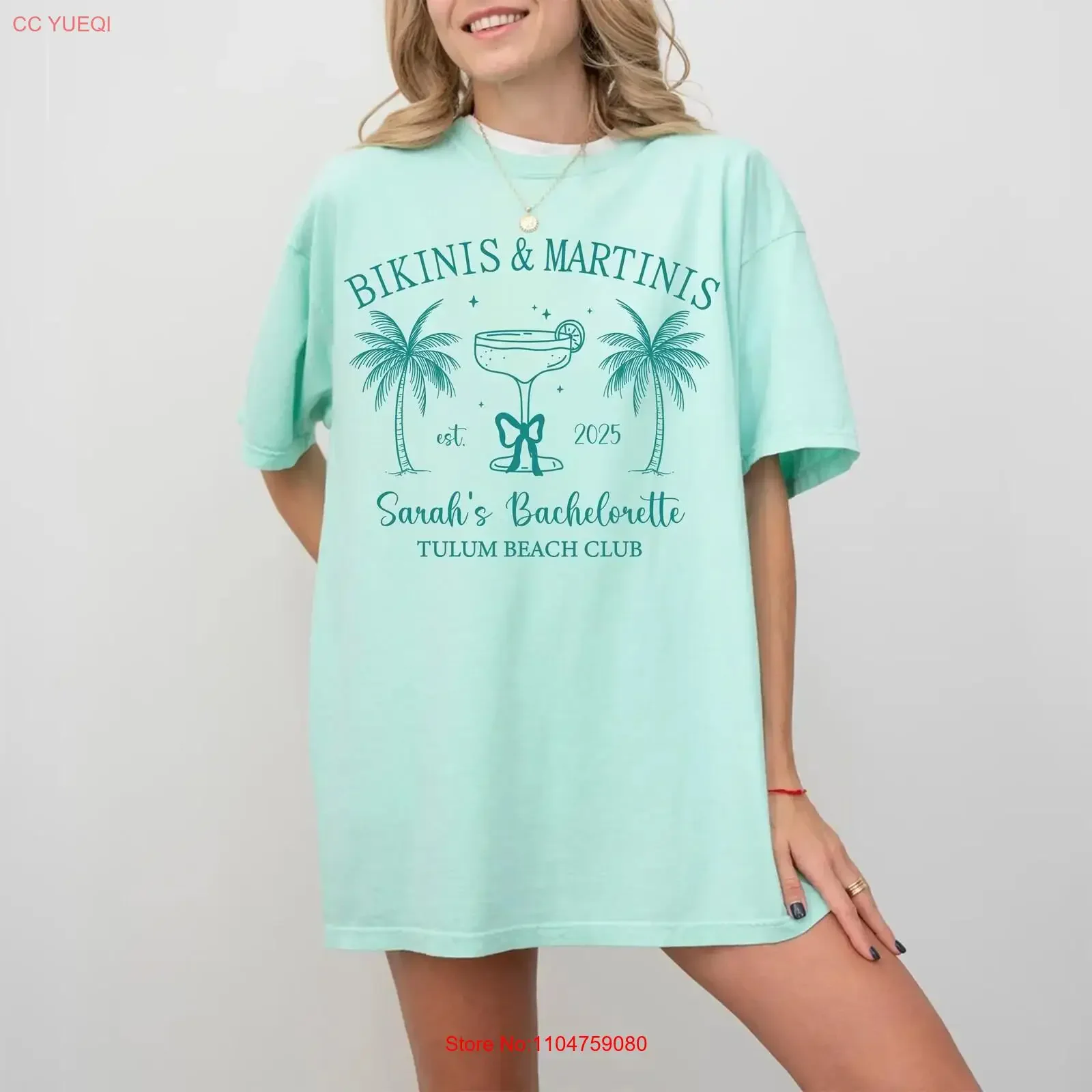 Bikinis and Martinis Bachelorette Party T Shirt Custom Location Final Fiesta Bach Club vintage Washed Soft Versatile Stretched