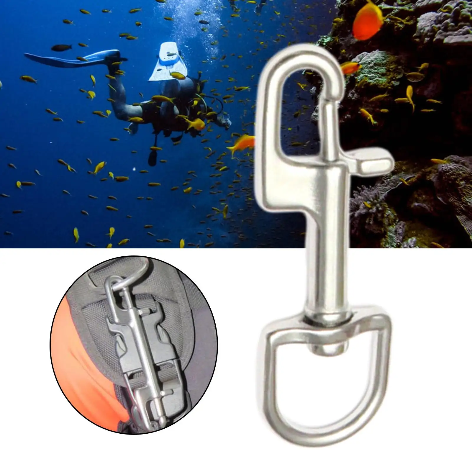 Stainless Steel Swivel Snap Hook Clip Dive Bolt Snap Hook Single Ended Hook Buckle For Scuba Diving Part Tool Accessories