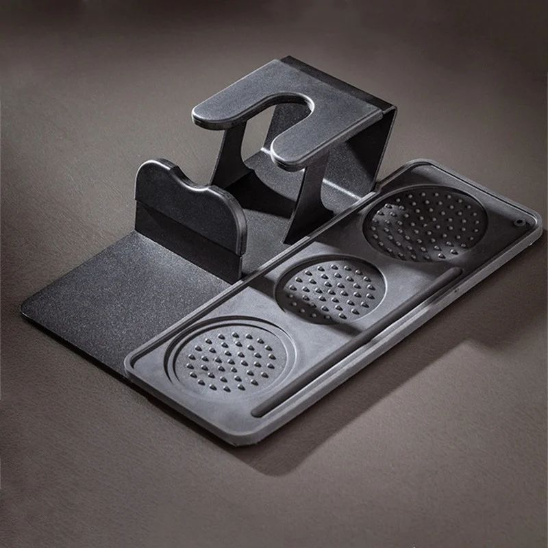 NEW Stainless Steel Coffee Tamper Holder with Silicone Mat,Portafilter Holder Tamping Base,Espresso Tamper Station Barista Tools