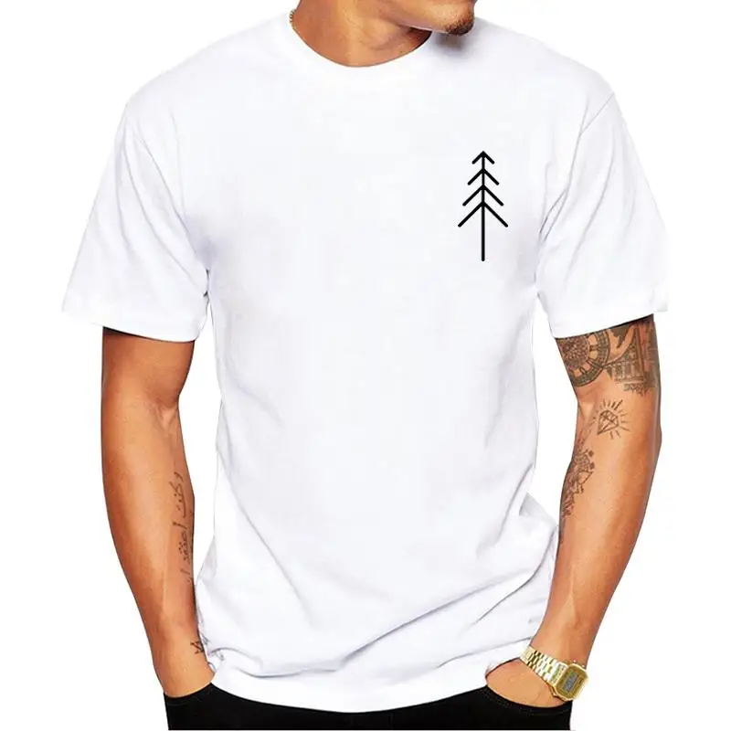 

FPACEFPACE Promotion Foliage Minimalist Men T-Shirt Lined Tree Printed Tshirts Short Sleeve Tops Funny t shirts Essential Tee