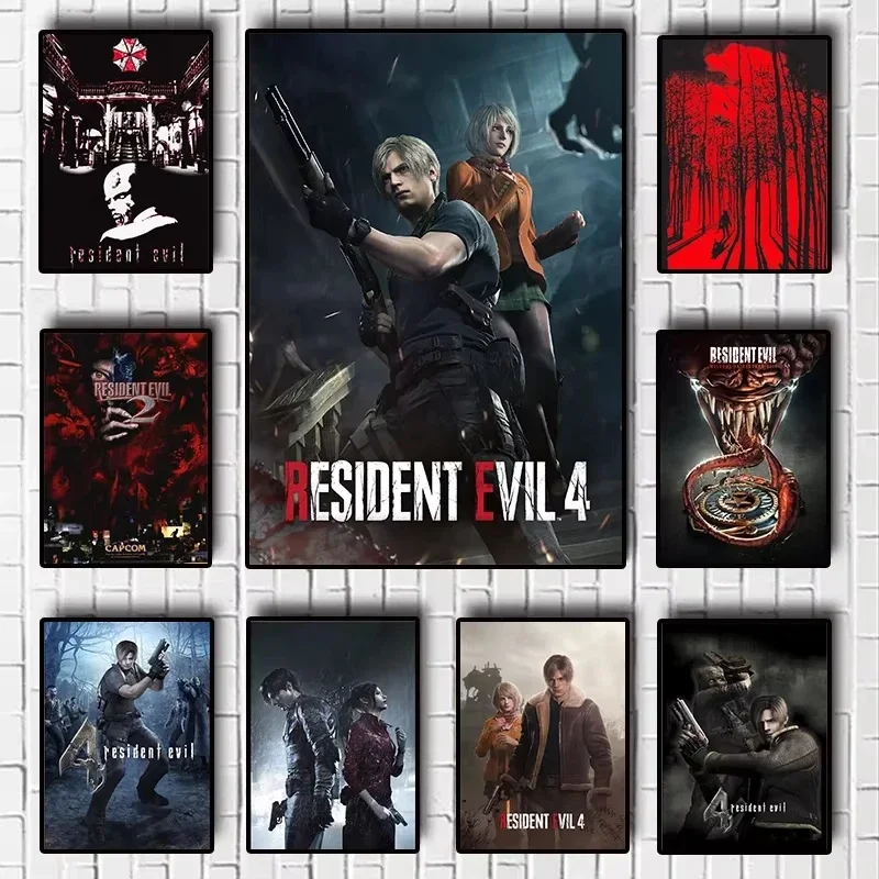 Resident Evil Game Poster  Classic Movie Canvas Painting HD Print Wall Art for Gaming Room Decoration  Gift