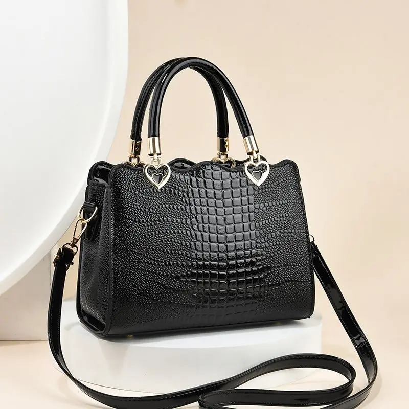 

New Fashion Alligator Women Handbags European Design Patent Leather Ladies Shoulder Bags Female Girl Brand Luxury Crossbody Bag