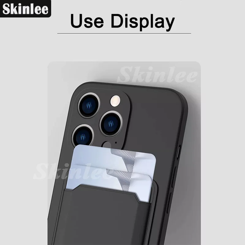 Skinlee For Xiaomi 13T Pro Case Insertable Card Bag Silicone Shockproof Cover For Xiaomi 13T Back Coque