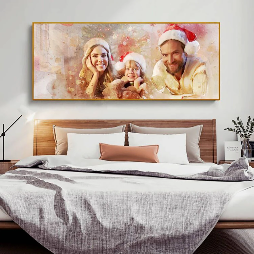 

Photo Custom Painting on Canvas Pictures Your Photo on Canvas Painting One Piece Poster Watercolor Photo Prints Pop Personalized