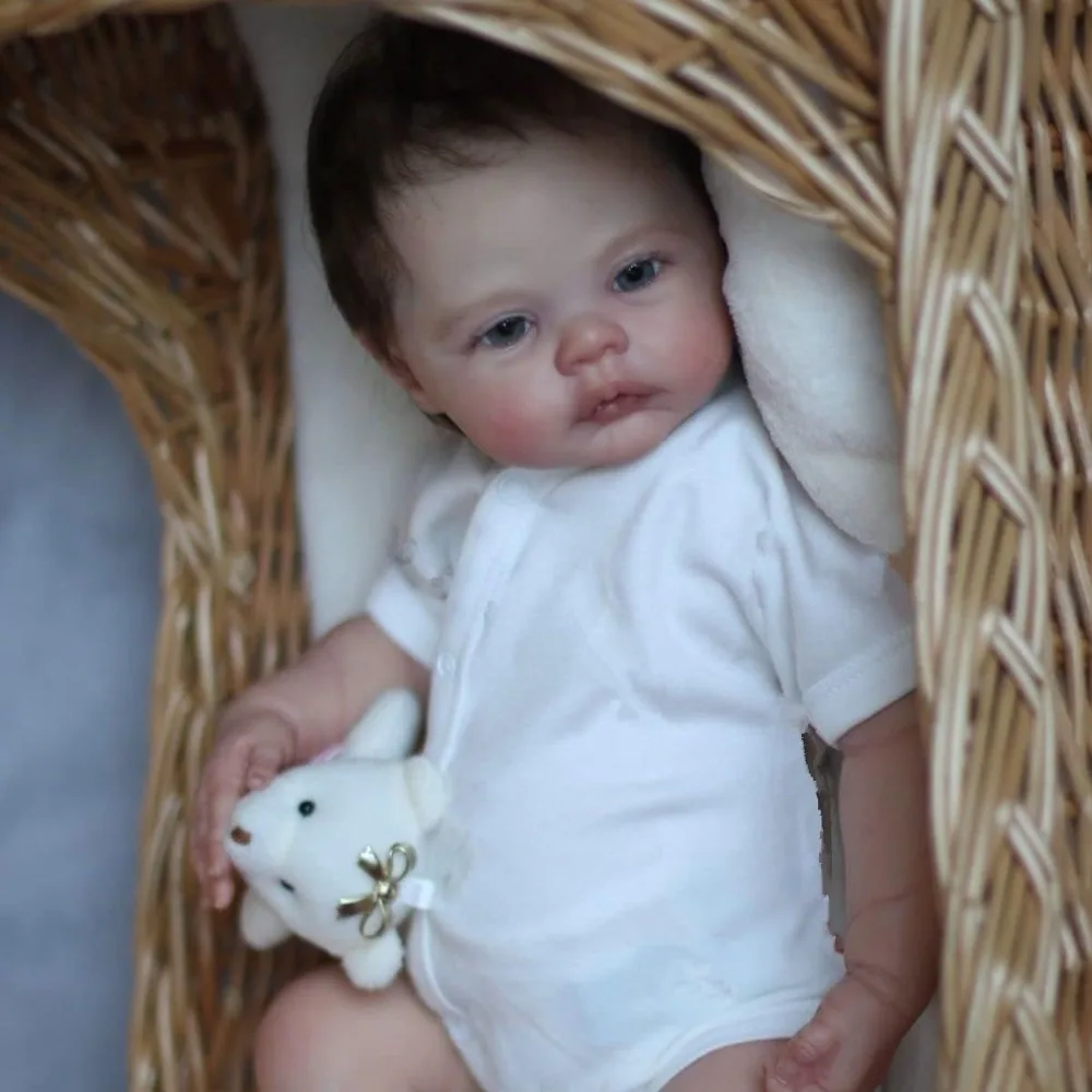 45CM Already Finished Reborn Baby Doll Meadow Awake Baby Handmade 3D Skin with Visible Veins Collectible Art Dolls Bebe Reborn