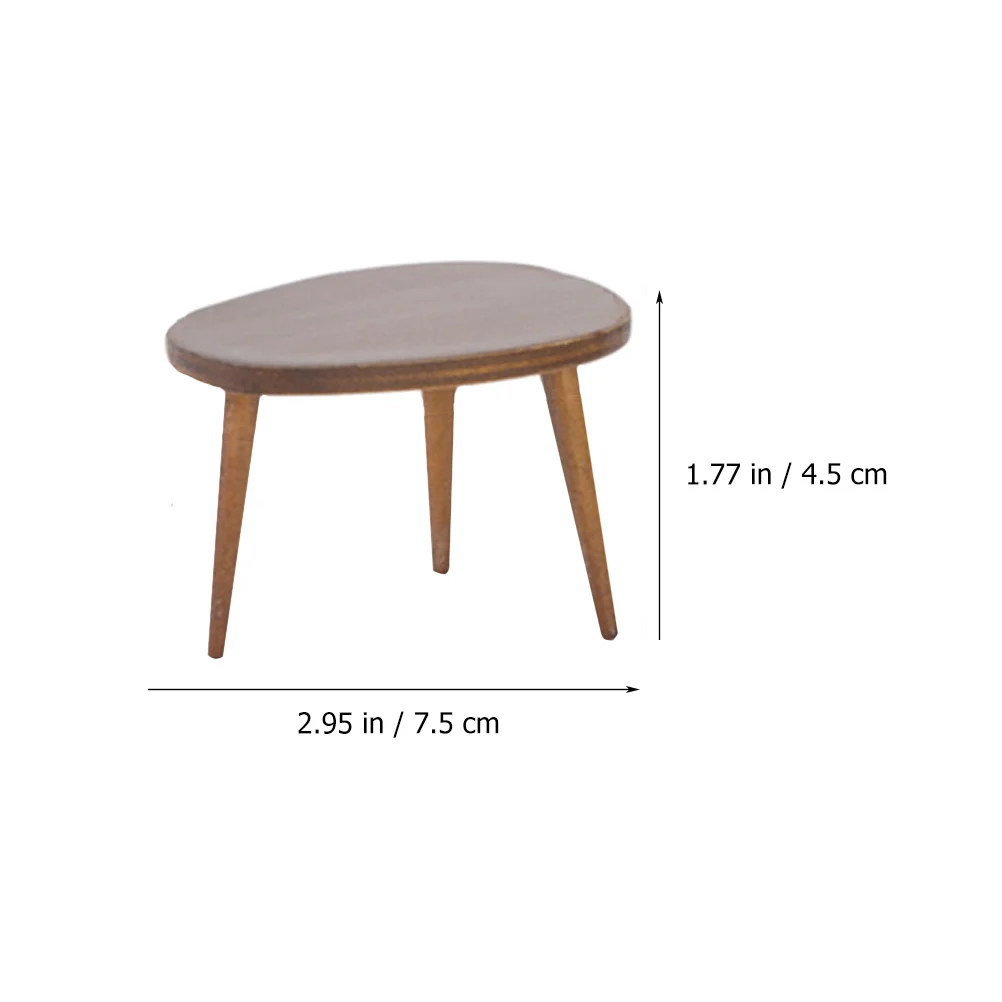 미니 삼각형 커피 테이블 장식 가구, 장식 미니어처 책상, 목재 섬세한 자작나무, 절묘한 어린이, 2 개