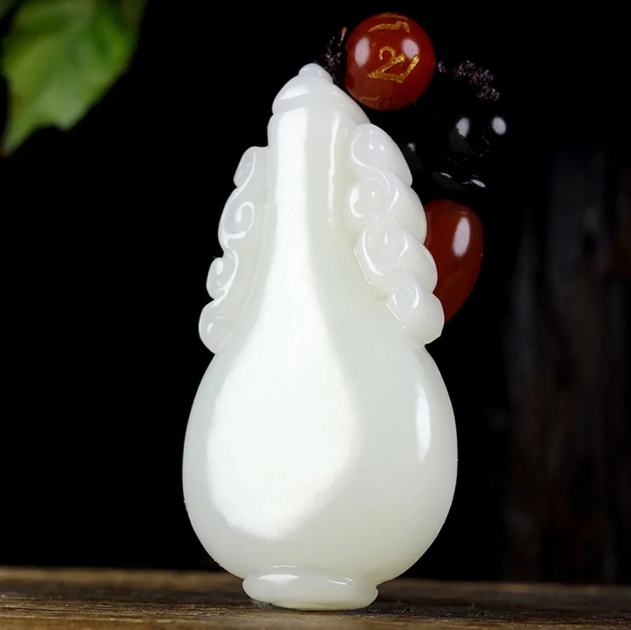 

Ювелирные изделия из натурального нефрита Хэтянь, белый нефрит, ваза, безопасный нефритовый кулон, мужские и женские стили