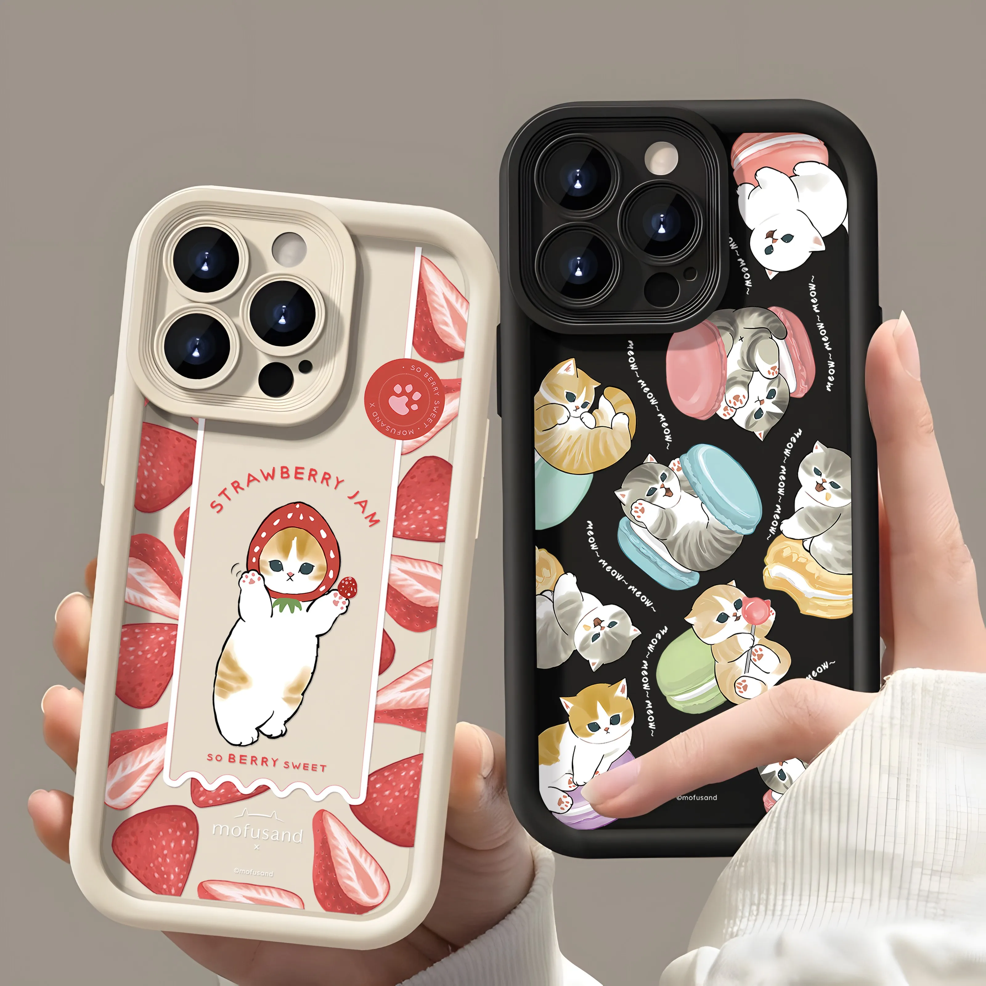 Cute cartoon mofusands cat Phone Case for IPhone 16 15 14 13 12 11 Pro Max Mini XR XS X 7 8 Plus Soft TPU Back Cover