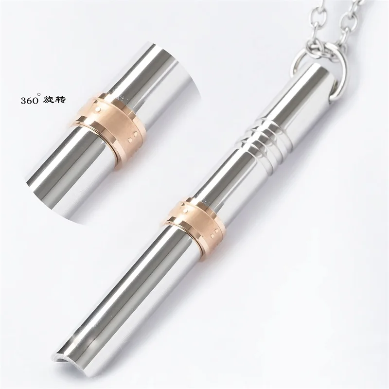 Stainless Steel European and American Adjustment Anxiety Breathing Necklace Decompression Fingertip Rotating Jewelry