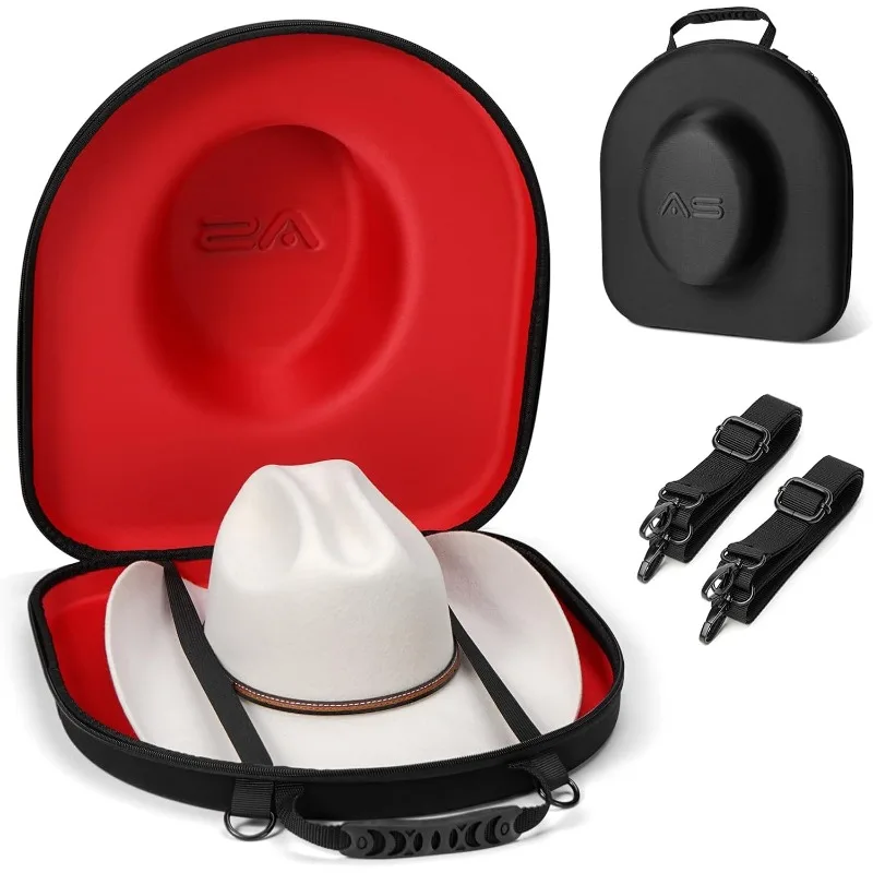 

For Travel-Crush Proof Hat Travel Case For Cowboy Hats Holder Storage Box Organizer Cap Carrier With Adjustable Carry St
