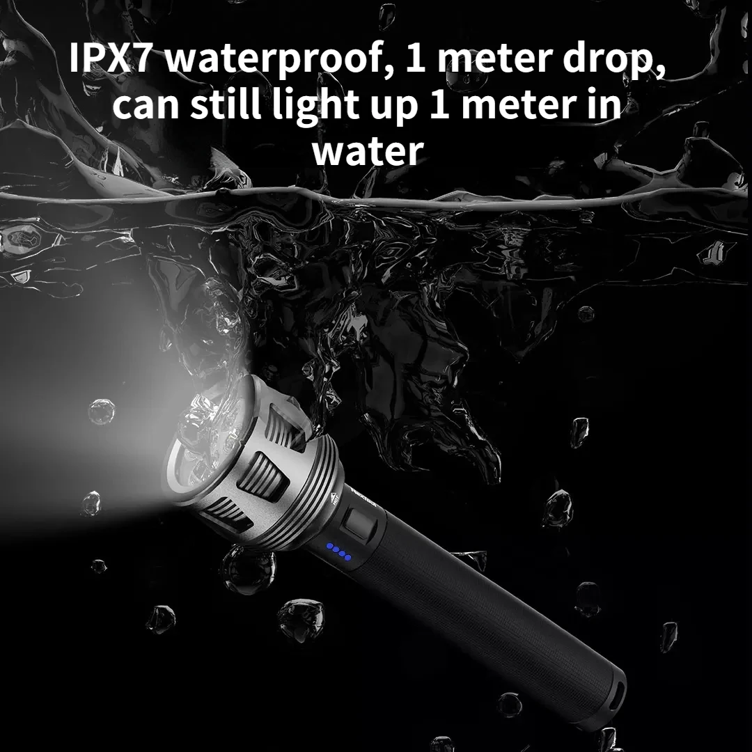 NEXTOOL Glare Flashlight 10000mAh Portable Rechargeable Flashlight 3600lm/450m 5 Modes IPX7Waterproof Seaching Torch for Camping