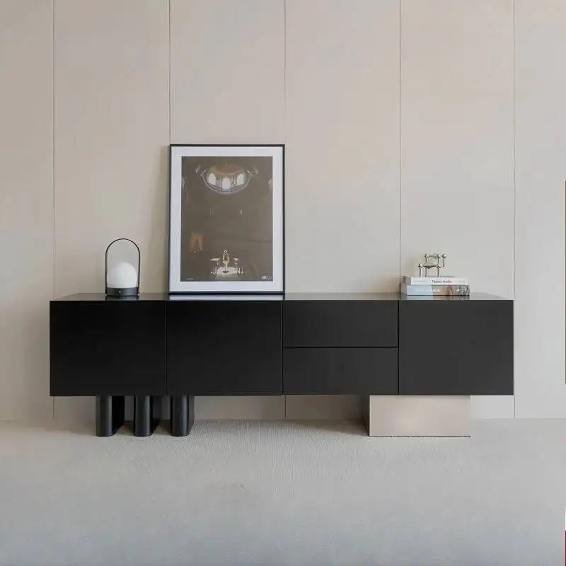 Black Dark Tv Cabinet Decoration Drawers Design Designer Space Saving Tv Cabinet Storage Nordic Mueble De Tv Furniture For Home