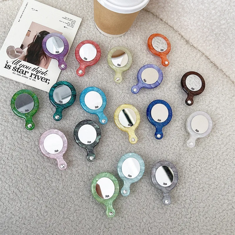 

Luxury Makeup Mirror Mobile Phone Holder Stand Fold Finger Shrink Grip Bracket Socket For IPhone 17 Xiaomi Huawei Foldable Hoder