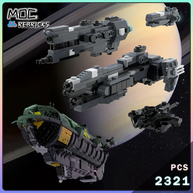 

MOC Space Police Airship UNSC Support Ships United Nations Space Command Frigate Building Blocks Model Bricks Toys Xmas Gifts