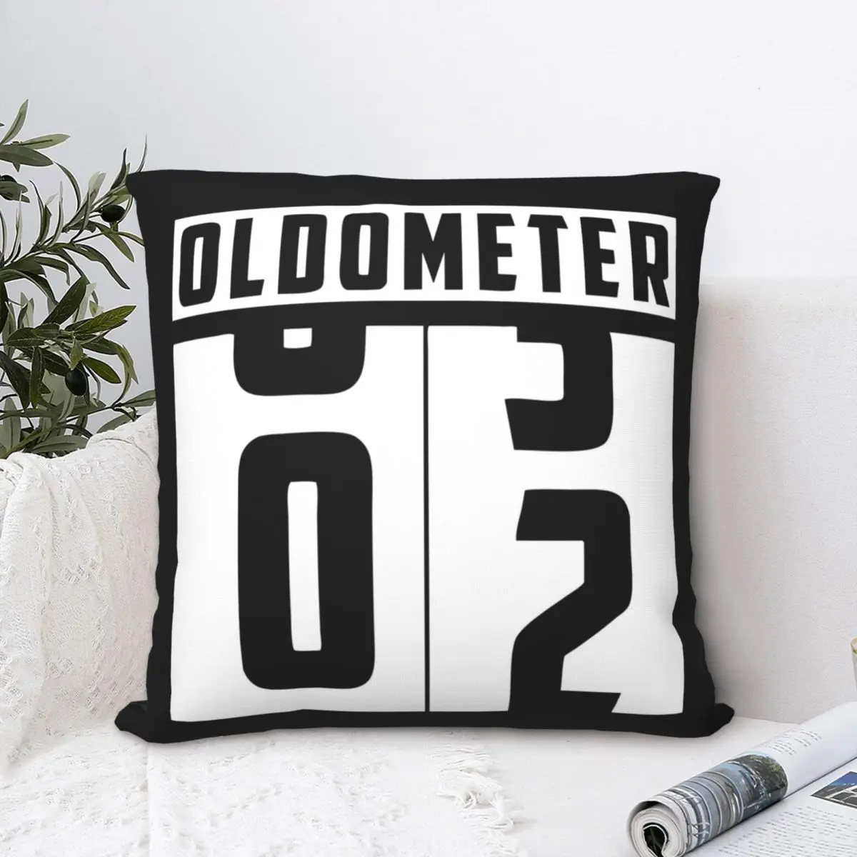 Oldometer Counter Number 2 Birthday Square Pillowcase Polyester Pillow Cover Velvet Cushion Zip Decorative Comfort Throw Pillow